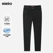 爱登堡Edenbo牛仔裤男秋冬纯黑直筒潮流休闲工装长裤子黑色170/80A(31)