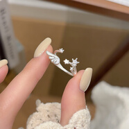海上罗孚925银天使翅膀戒指女新款星辰之翼时尚小众食指环生日礼物送女友  戒指盒定金