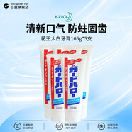 花王（KAO）牙膏165g*5支经典大白牙膏清新口气防蛀固齿去渍原装进口