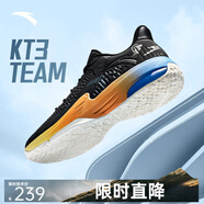 安踏KT3 team二代篮球鞋男鞋汤普森外场实战防滑耐磨运动鞋中帮KT球鞋 【KT3 team低帮款】基础黑/碳灰-2 40 (7码)