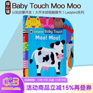 英文原版 Ladybird系列 儿童启蒙触摸书 Baby Touch Moo Moo 大纸板触摸概念书 儿童学习认知开发 绿山墙