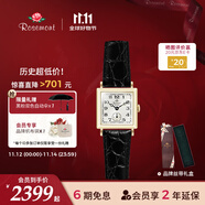 Rosemont瑞士原装进口玫瑰手复古精致小方表石英手表女情人节送女友 【阿拉伯数字表盘】经典黑金色表盘