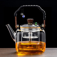 富光（FUGUANG）加厚玻璃煮茶壶蒸煮一体耐高温围炉烧水养生壶 1L透明-禅意清心壶(蒸煮一体) 1L以上