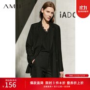 AMII女装2025职业西服套装女夏季新款休闲外套时尚西装两件套 黑色（西装） M (160)