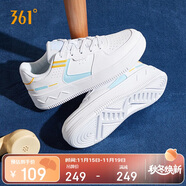 361°运动女鞋秋冬季情侣复古厚底增高小白休闲板鞋子女682116601F-2