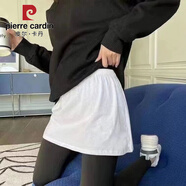 皮尔卡丹遮屁帘裙子女秋冬半身裙学生外穿打底裙神器内搭假下摆遮跨包身裙 纯白色【平脚款】 M 建议95斤内