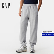 GAP男装2025春季新款刺绣logo松紧腰束口卫裤运动休闲长裤725654 灰色 S (165/76A)亚洲尺码