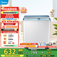 美的（Midea）双桶洗衣机12kg洗+7kg脱大容量家用品质双电机同洗同脱分区洗涤一级能效 MP12S166A