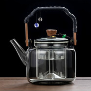 富光（FUGUANG）加厚玻璃煮茶壶蒸煮一体耐高温围炉烧水养生壶 1L烟灰-禅意星空壶(蒸煮一体) 1L以上