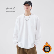 Foss Phil衬衫男士秋冬季加厚保暖百搭纯色休闲卫衣上衣7999JH白色M