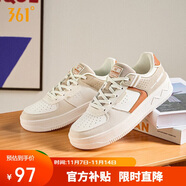361°运动女鞋秋冬季学生复古厚底增高小白休闲板鞋子女682116601F-9