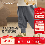 巴拉巴拉宝宝裤子男童长裤女童加绒裤2024冬装运动裤摇粒绒潮208424108205