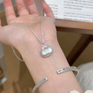 海上罗孚足银999古法实心小胖福吊坠女手工编绳项链生日礼物送女友 足银胖福+肖邦链项链