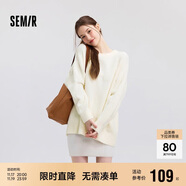 森马（Semir）毛衣女冬季oversize小狗提花圆领软糯毛衫慵懒风上衣101724107028