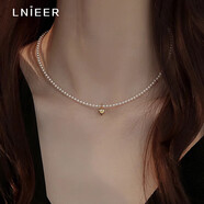 3mm小米珠珍珠项链女颈链爱心锁骨链小珍珠项链2025新 掌柜3MM珍珠+可拆卸爱心