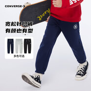Converse匡威儿童装男童裤子春秋儿童运动裤小学生修身长裤秋冬季束脚裤子 藏青蓝-冬季加绒 24批 150 /63 【建议身高140-152cm】