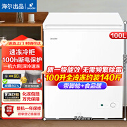 海尔（Haier）出品单温冰柜家用无需频繁除霜冷藏柜冷冻柜租房小型冰箱 100升 热销丨约装140斤丨带轮食品筐leader