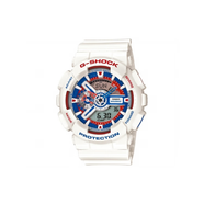 卡西欧 液晶指针双显系列 G-SHOCK硬碰硬主题系列 110系列 日期显示撞色 白色表带