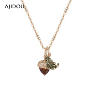 AJIDOU生日阿吉豆项链女橡果趣味复古休闲专柜同款毛衣链生日礼物女 秘鲁色 45cm 总长延长链4.5cm