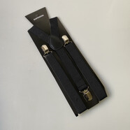 男士女士背带夹背带裤背带 弹力织带吊裤带 英伦风吊裤夹服饰配饰 黑色 100cm