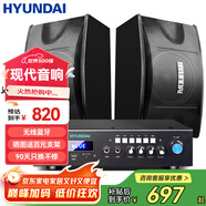 HYUNDAI现代家庭影院ktv音响套装家用k歌电脑电视客厅卡拉ok全套会议室卡包店铺专业功放音箱设备 8吋音响套装（不带麦克风）