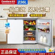 CANDARA159/236升卧式冰箱双开门直冷/风冷无霜变频橱下台面厨房家用橱柜冰箱冷柜客厅超薄嵌入一级能效 236升 白 一级风冷 顶部控温 压缩机质保10年