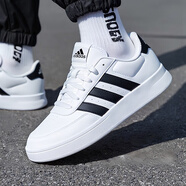 阿迪达斯（adidas）男鞋 2025秋冬季新款休闲鞋轻便减震鞋子白色潮流透气运动鞋板鞋 经典黑色三条纹小白鞋-主推款 43 (265mm)
