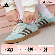 adidas「T头鞋」VL COURT复古休闲板鞋德训鞋男女阿迪达斯轻运动 浅闪光蓝/棕色/淡绿   35.5