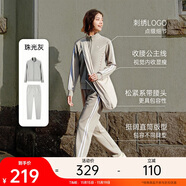 安踏易打理套装丨立领针织外套长裤女款冬季运动上衣直筒裤两件套