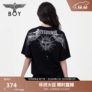 BOY LONDON【暗黑罗盘】夏情侣款短袖权杖印花炸街潮牌T恤N01906 黑印银N01906 经典升级款 L