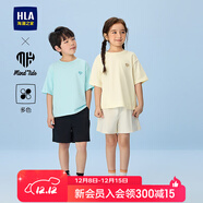 海澜之家（HLA）多彩儿童短T短袖T恤2025春夏季新款圆领上衣男女童装 浅蓝15 110 110/56