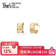 She's茜子饰品栀子花环925银针耳钉小众设计感耳环圣诞礼物送女友