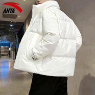 安踏（ANTA）棉袄男款2025冬季新款棉服宽松大码保暖厚外套青少年黑色棉衣 -1澳米白 XL