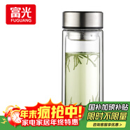 富光双层玻璃杯大容量带茶隔水杯高硼硅泡茶杯子商务男士办公杯480ml