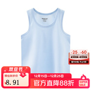 英博伦夏季儿童背心男童宝宝内穿女童春秋纯棉背心女童吊带打底小背心 男孩551浅兰 150 （满28元包邮）