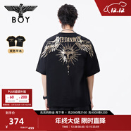 BOY LONDON【暗黑罗盘】夏情侣款短袖权杖印花炸街潮牌T恤N01906 黑印金N01906 经典升级款 L
