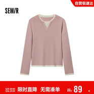 森马（Semir）森马毛衣女短款假两件含羊毛针织衫24冬新款保暖内搭109724107015