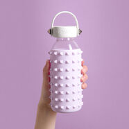 NONOO便携水杯隔热防摔户外家用软硅胶套水杯创意ins玻璃杯可爱女 400毫升优雅淡紫高硼硅玻璃耐高温120