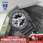 卡西欧（CASIO）【圣诞礼物】男手表G-SHOCK黑武士悟空黑金潮流时尚运动电子表 GA-110HD-8APR酷感灰白