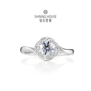 钻石世家 【求婚钻戒】玫瑰精灵 18K金钻石戒指50分GIA钻戒克拉效果求婚 50分 F-G/SI 13号