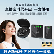 法布兰卡无线直播设备领夹麦无线耳机便携声卡套装一体机主播专用麦克风录歌K歌直播带货 玄影黑 【双人款】适配苹果11-14系列版
