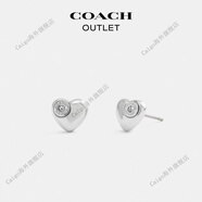 蔻驰（COACH）/蔻驰女士银色圆环爱心耳钉 银色