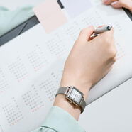 卡西欧（CASIO）女表SHEEN时尚方形镶钻小表盘优雅气质防水太阳能手表 送女友礼物 银色SHS-D400CGM-4AJF 33mm *23.5mm