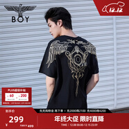 BOY LONDON【暗黑罗盘】夏情侣款短袖权杖印花炸街潮牌T恤N01906 N0103902 XS