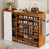 妙普乐2025新款爆款家用鞋架子门口竹入简易防尘经济型收纳鞋柜楠竹多层 9层100 蓝色【特价清仓 卖完下架】