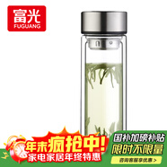 富光双层玻璃杯大容量带茶隔水杯高硼硅泡茶杯子商务男士办公杯320ml