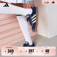 adidas「T头鞋」VL COURT复古休闲板鞋德训鞋男女阿迪达斯轻运动 深蓝/暖香草色/灰蓝   38