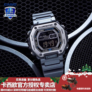 卡西欧（CASIO） 男表女表卡西欧手表男女情侣表学生时尚运动表太阳能双显电子表 MWD-110H-8BVDF格雷灰银