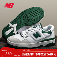 NEW BALANCE  NB550 官方板鞋男鞋女鞋情侣复古低帮百搭潮鞋休闲运动鞋 白色/浅灰/墨绿 BB550WT1 41.5 (脚长26cm)