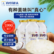真心 椰果罐头248g*3罐 水果罐头糖水饮料水果捞休闲礼盒送礼年货黑五